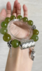 Wearing view of 14mm Xiu Jade bracelet, daily wood-element awakening