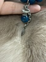 Detail of Blue Apatite bracelet, silver accents and beads’ water-metal synergy