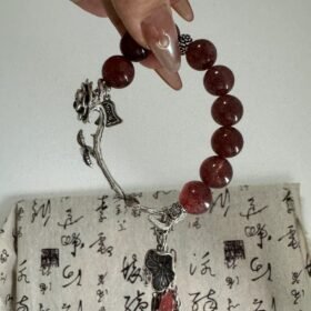 Wearing Strawberry Quartz bracelet, red-fire & metal energy blooms daily