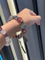 Multi-wrap Rainbow Fluorite bracelet, layered colorful energy resonance