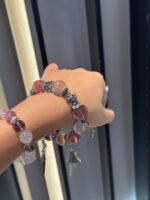 Wrist view of Rainbow Fluorite bracelet, showing daily colorful energy nourishment