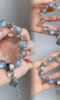 Full display of Gray Moonstone bracelet, water-metal spiritual awakening
