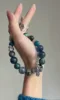 Full view of multi-gem bracelet, blue-metal spiritual awakening