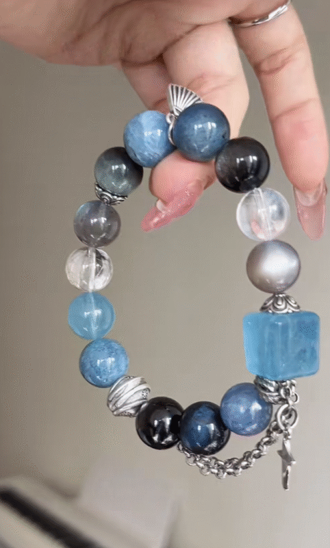 Overall View of Multi-Gem Bracelet, Water-Wood-Metal-Earth Weave Fate Awakening Shield