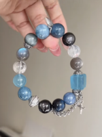 Detail of 12mm Black Flash Aquamarine, Water Veins Enhance Intuition Manifestation