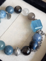 Layers of Aquamarine Multi-Gem Bracelet, Water-Wood-Metal-Earth Symbiosis Ignites Creativity