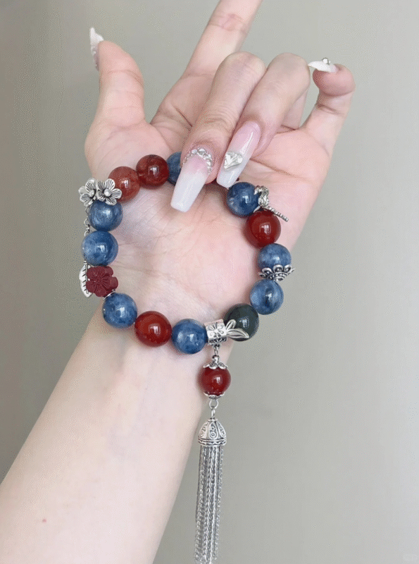 Layers of Cinnabar Multi-Gem, Fire-Wood-Metal-Earth Symbiosis Ignites Creative Protection (S925 Silver Links Energy)