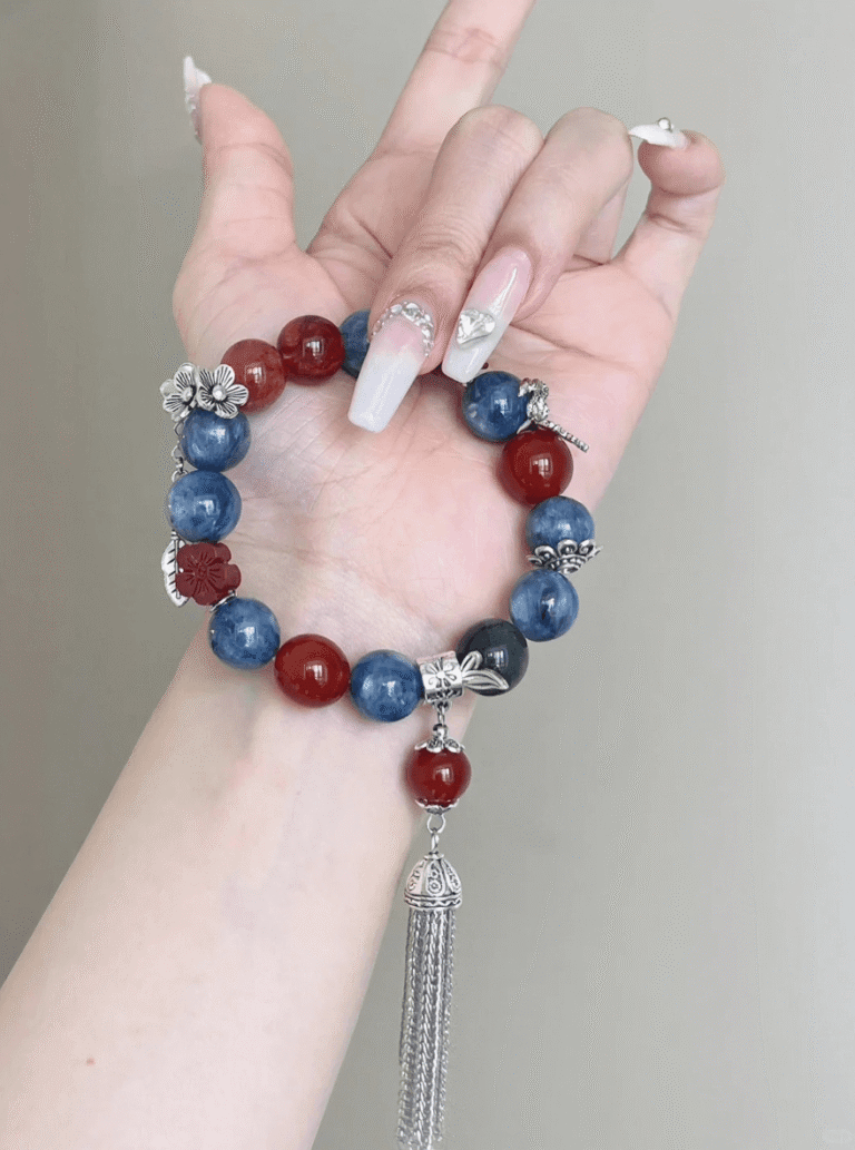 Layers of Cinnabar Multi-Gem, Fire-Wood-Metal-Earth Symbiosis Ignites Creative Protection (S925 Silver Links Energy)