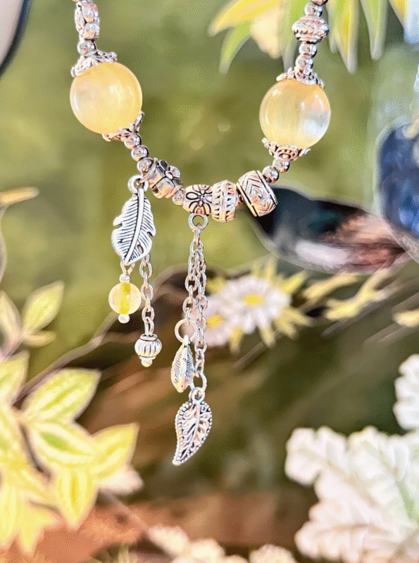 Golden Lepidolite Bracelet Details, Earth Veins Hold Wealth Anchor