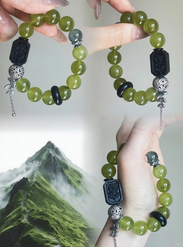Xiu Jade Bracelet In Box, Earth-Wood-Water-Metal Stability Finale