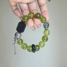 Xiu Jade Bracelet With Nature, Earth-Wood-Water-Metal Spiritual Sync