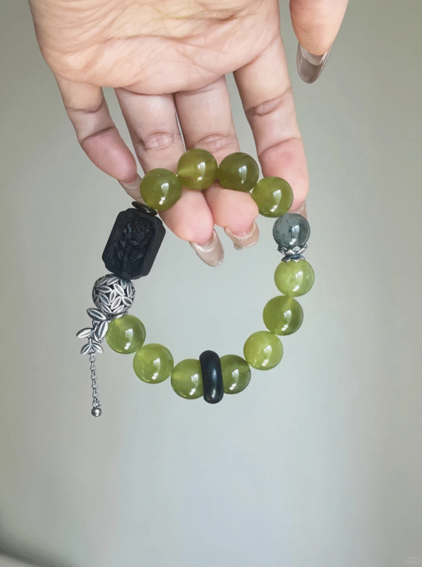 Xiu Jade Bracelet With Nature, Earth-Wood-Water-Metal Spiritual Sync