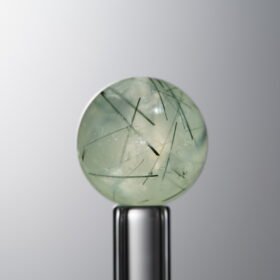 Green Prehnite loose natural stone bead (12mm) for calming energy handmade jewelry and DIY necklace making