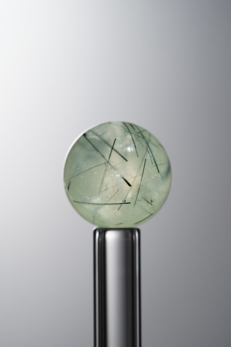 Green Prehnite loose natural stone bead (12mm) for calming energy handmade jewelry and DIY necklace making