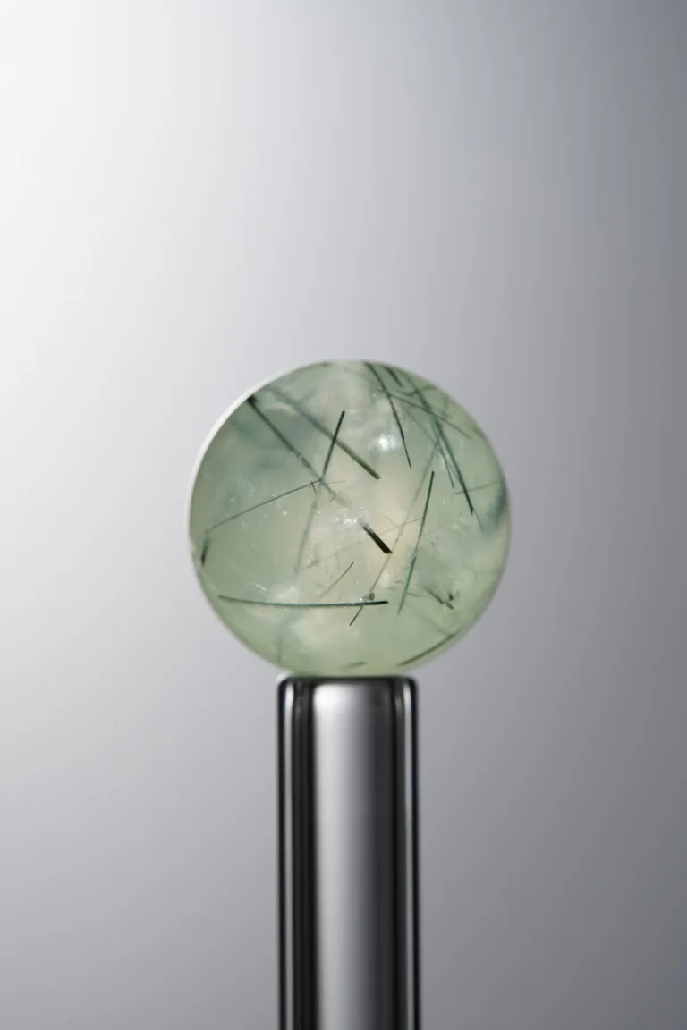 Green Prehnite loose natural stone bead (12mm) for calming energy handmade jewelry and DIY necklace making