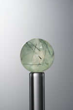 Green Prehnite loose natural stone bead (12mm) for calming energy handmade jewelry and DIY necklace making