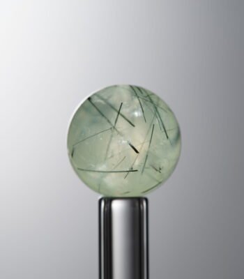 Green Prehnite loose natural stone bead (12mm) for calming energy handmade jewelry and DIY necklace making