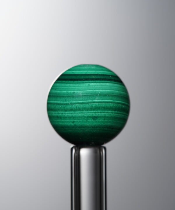 Green Malachite loose natural stone bead (12mm, banded) for unique handmade jewelry and DIY necklace supplies 3