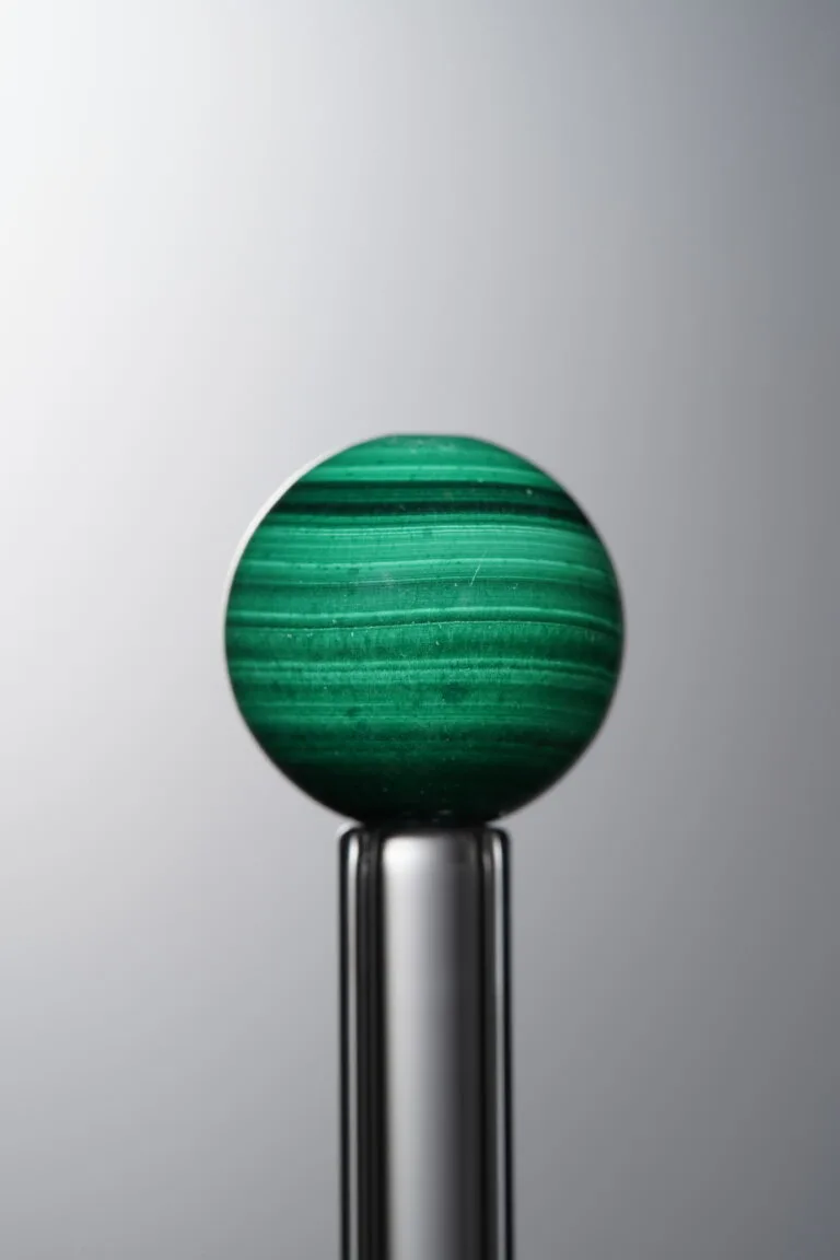 Green Malachite loose natural stone bead (12mm, banded) for unique handmade jewelry and DIY necklace supplies 3