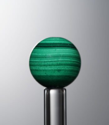 Green Malachite loose natural stone bead (12mm, banded) for unique handmade jewelry and DIY necklace supplies 3