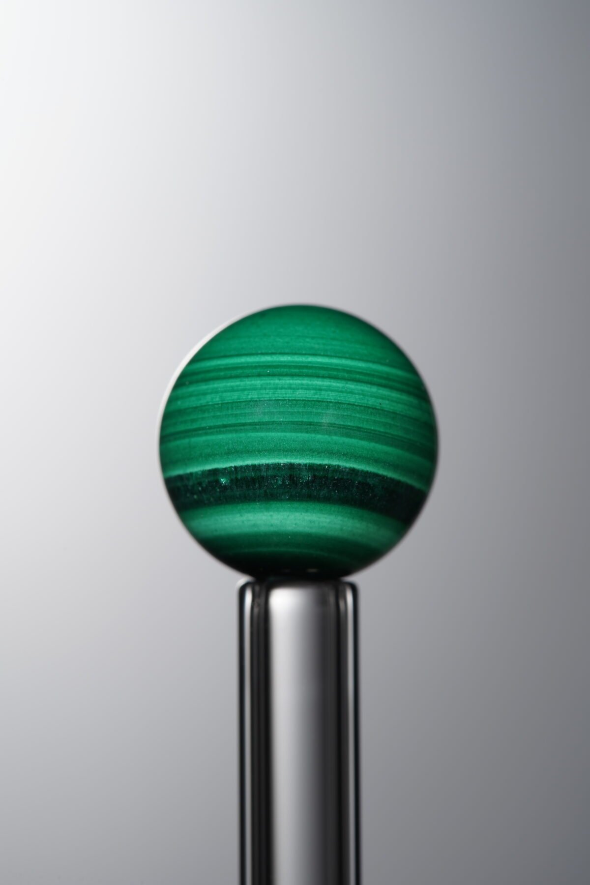 Green Malachite loose natural stone bead (12mm, banded) for unique handmade jewelry and DIY necklace supplies