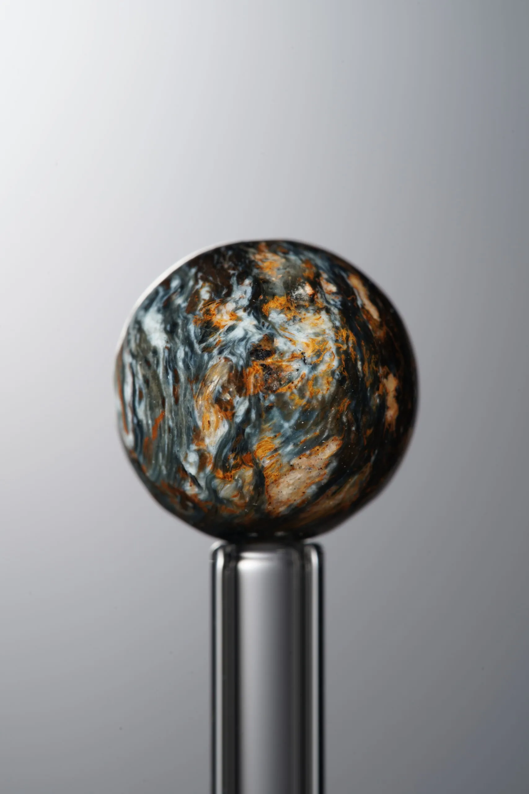 Pietersite-Black&Blue&Brown-13mm Natural Gemstone Bead - Image 2