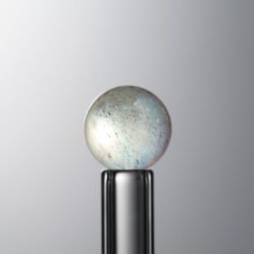 Iridescent Gray Moonstone loose natural stone bead (8mm) for handmade crystal jewelry and DIY bracelet making