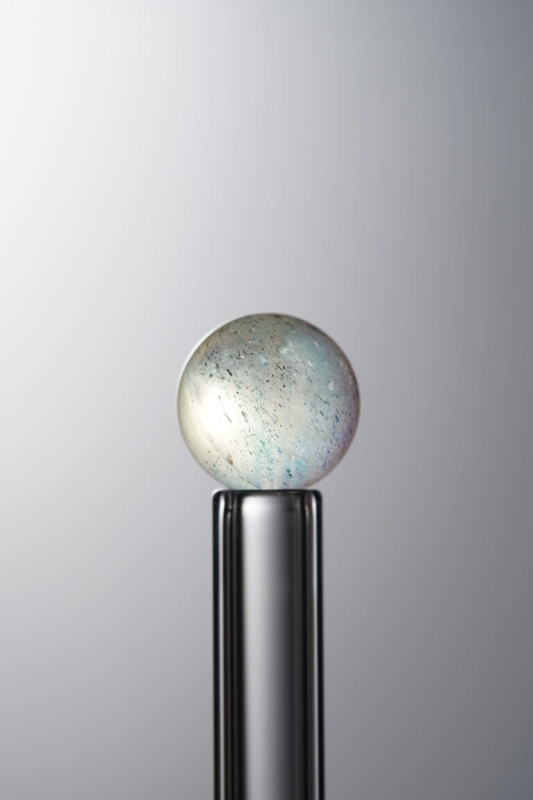 Iridescent Gray Moonstone loose natural stone bead (8mm) for handmade crystal jewelry and DIY bracelet making