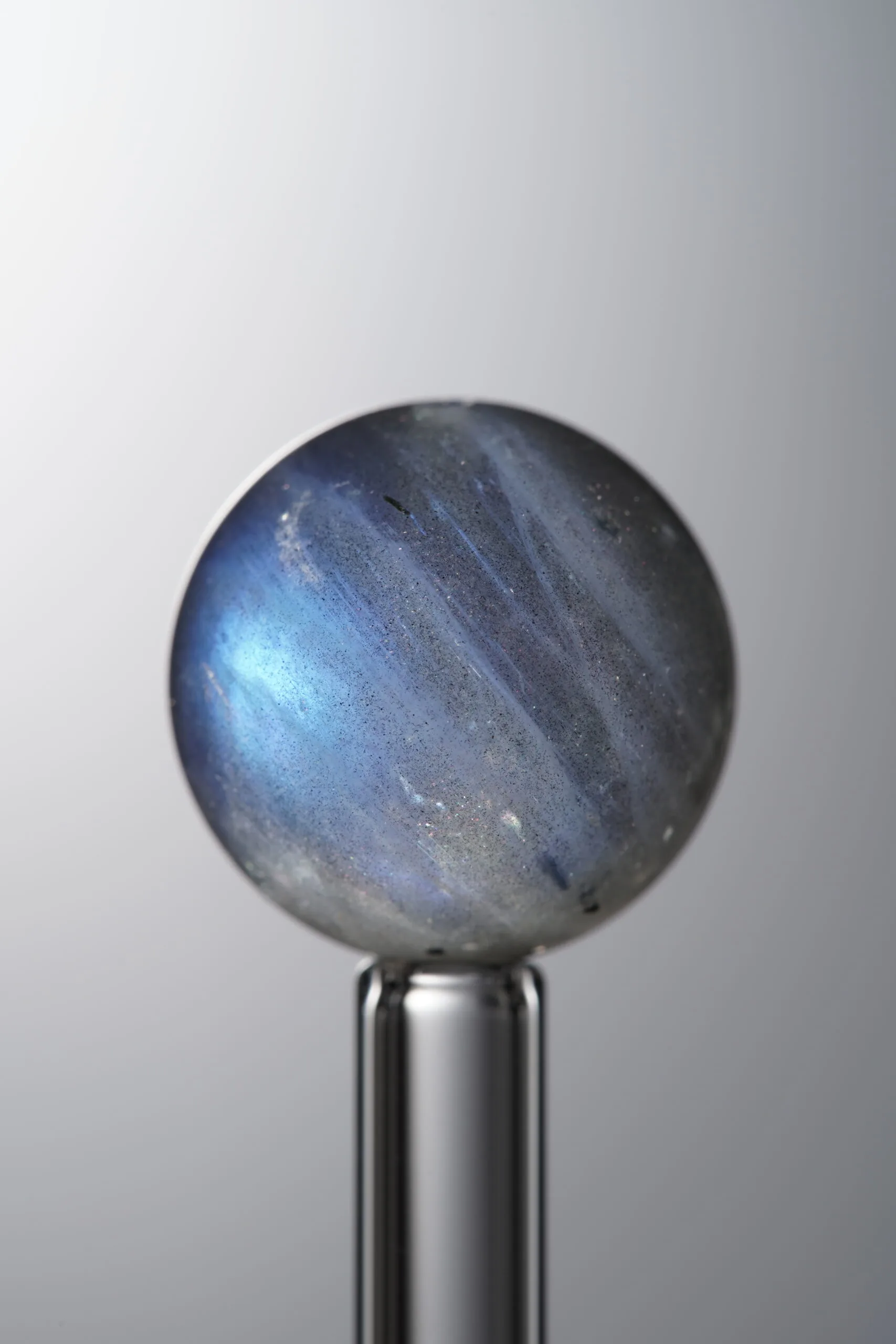 Moonstone-Gray&Blue-15mm Natural Gemstone Bead - Image 1