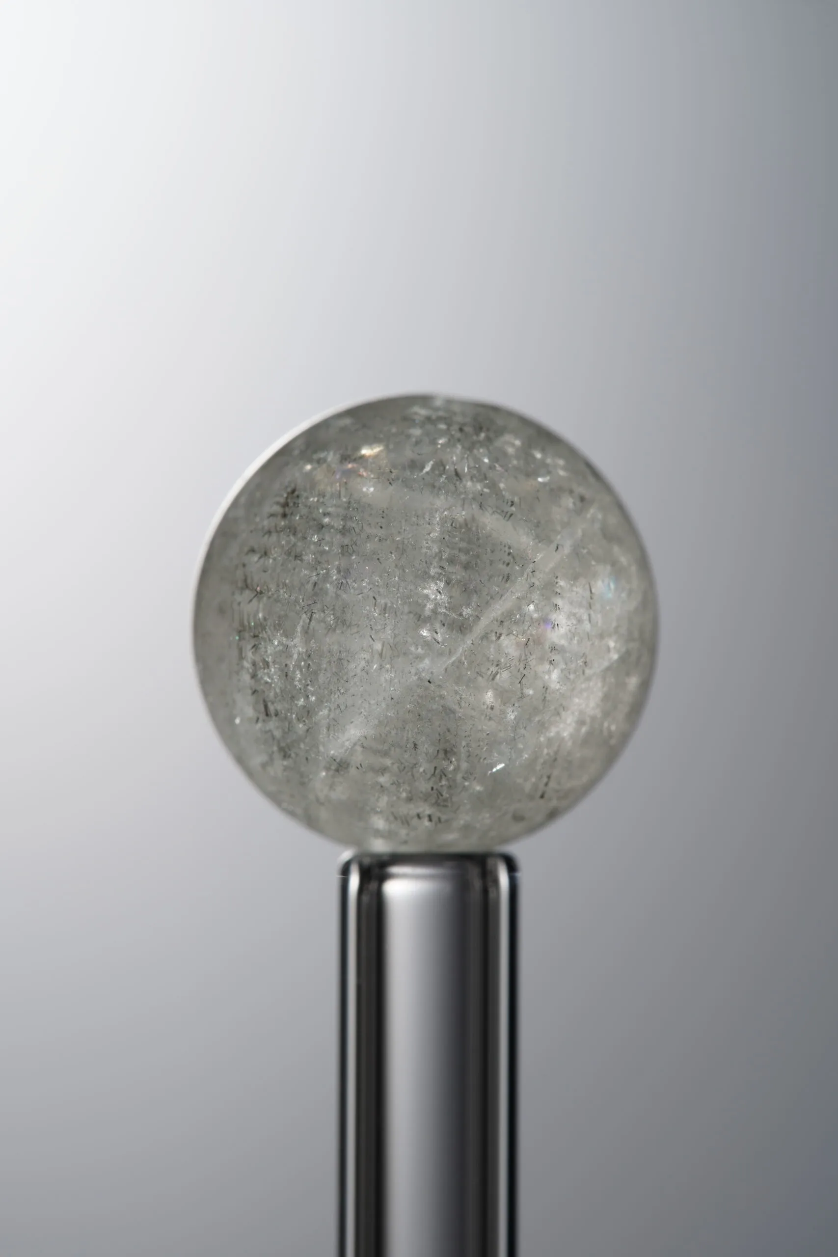 Crystal-Gray-13mm Natural Gemstone Bead - Image 1
