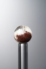Crystal-White&Red-9mm Natural Gemstone Bead - Image 4