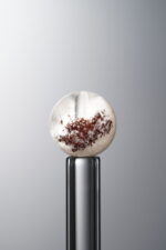 Crystal-White&Red-9mm Natural Gemstone Bead - Image 2