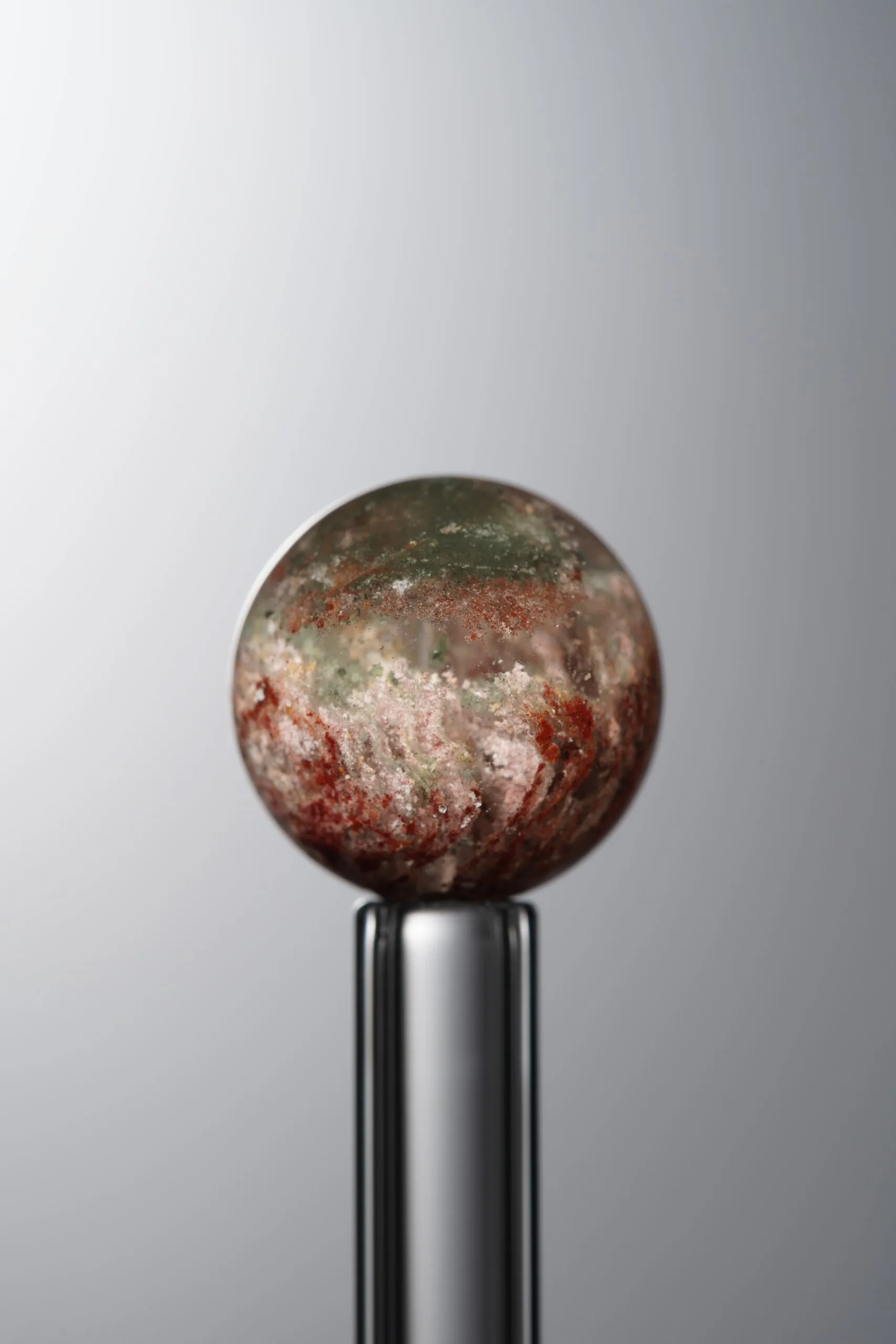 Crystal-Red&Green-12mm Natural Gemstone Bead - Image 3