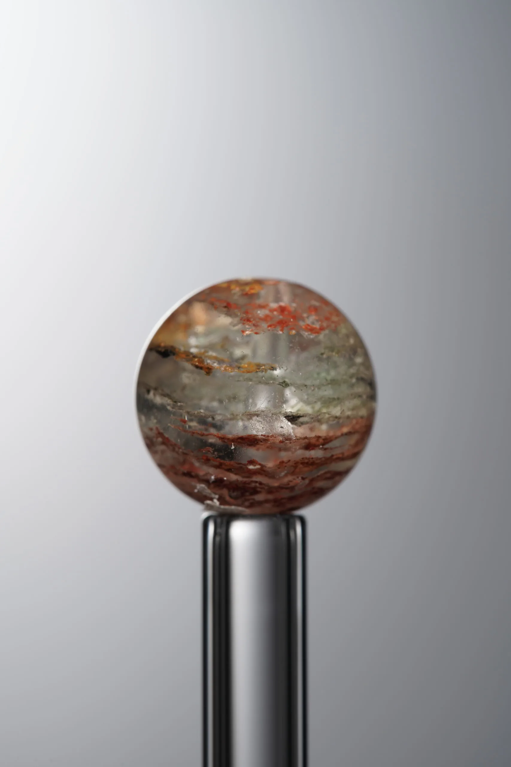 Crystal-Red&Green-12mm Natural Gemstone Bead - Image 2