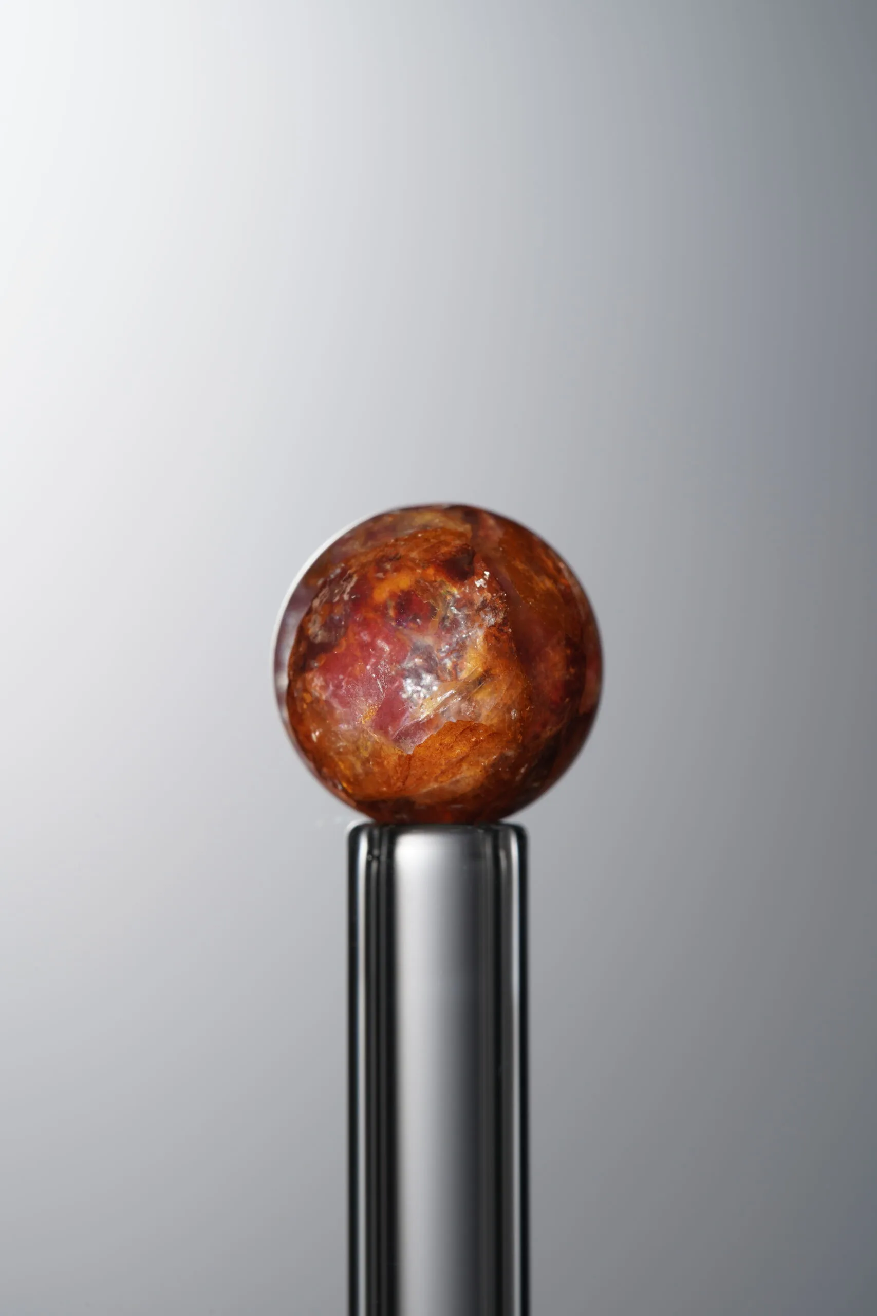 Crystal-Red&Brown-9mm Natural Gemstone Bead - Image 1