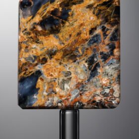 Pietersite-Black&Yellow-Rectangle Plaque-28mm