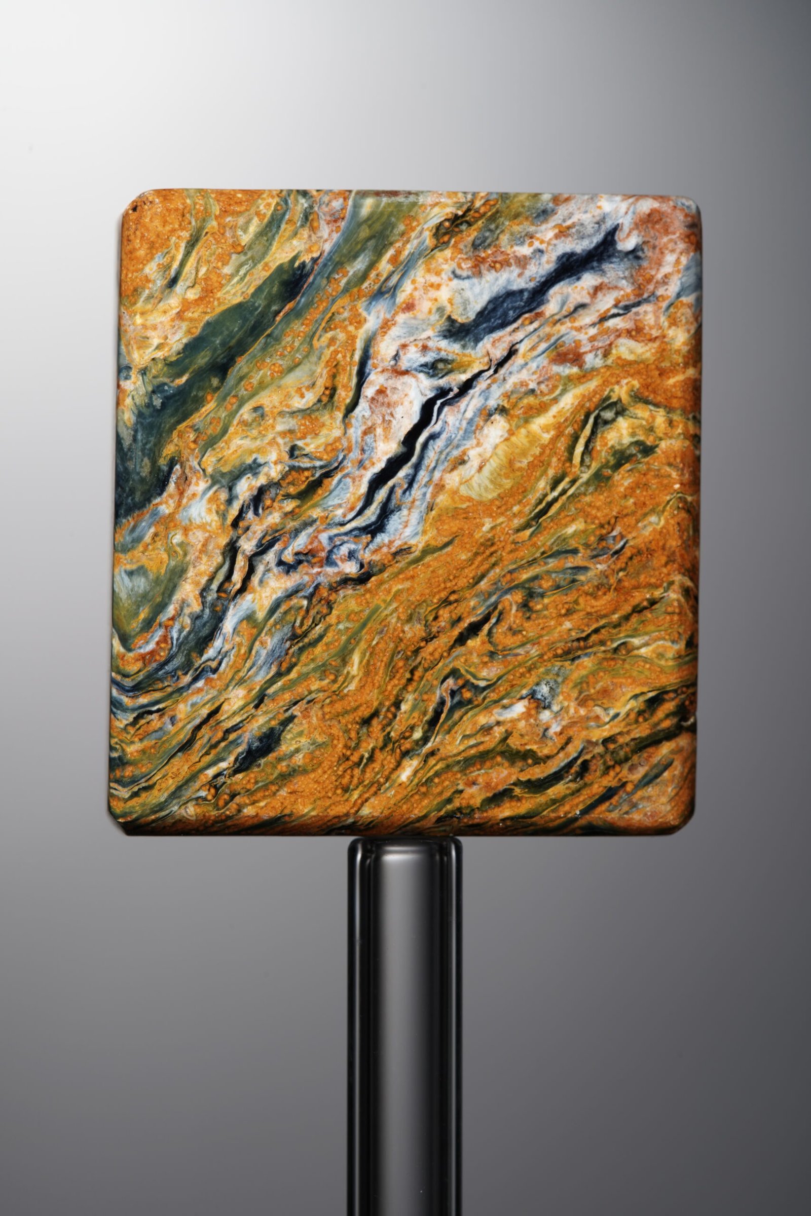 D1-341 (1) Pietersite-Yellow&Blue-Rectangle Plaque-28mm - Image 1