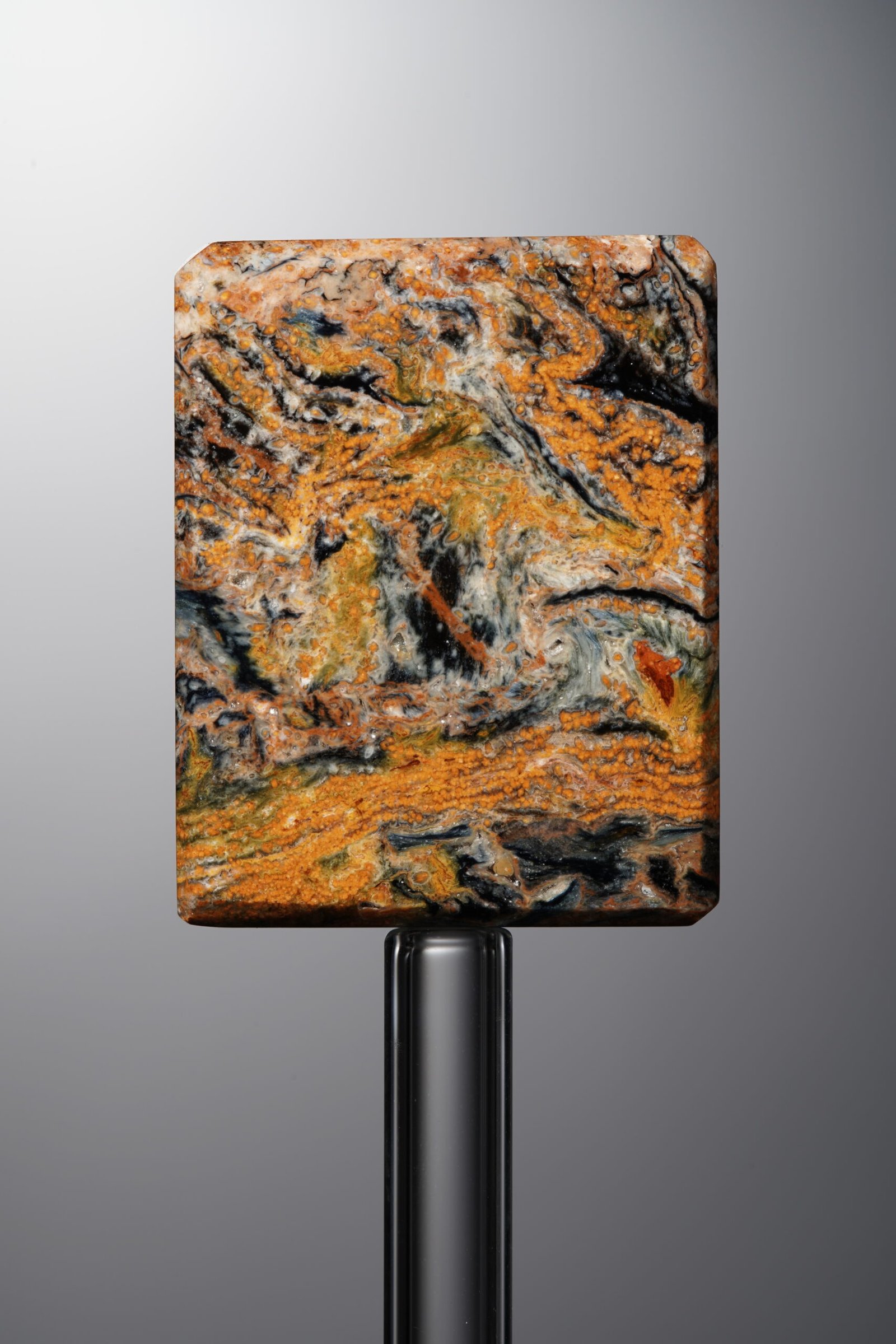 D1-361 (3) Pietersite-Yellow&Blue-Rectangle Plaque-27mm - Image 1