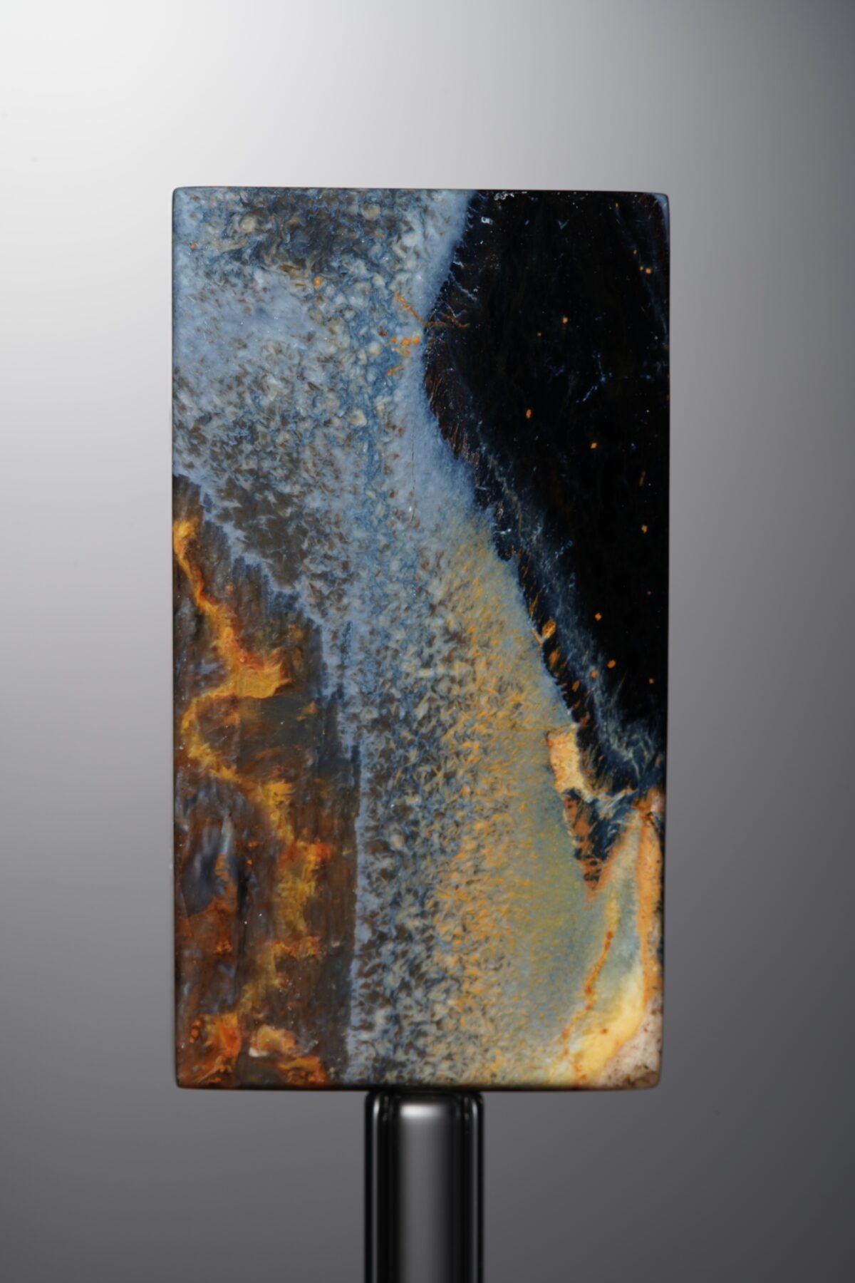 Pietersite-Blue-Rectangle Plaque-37mm - Image 1