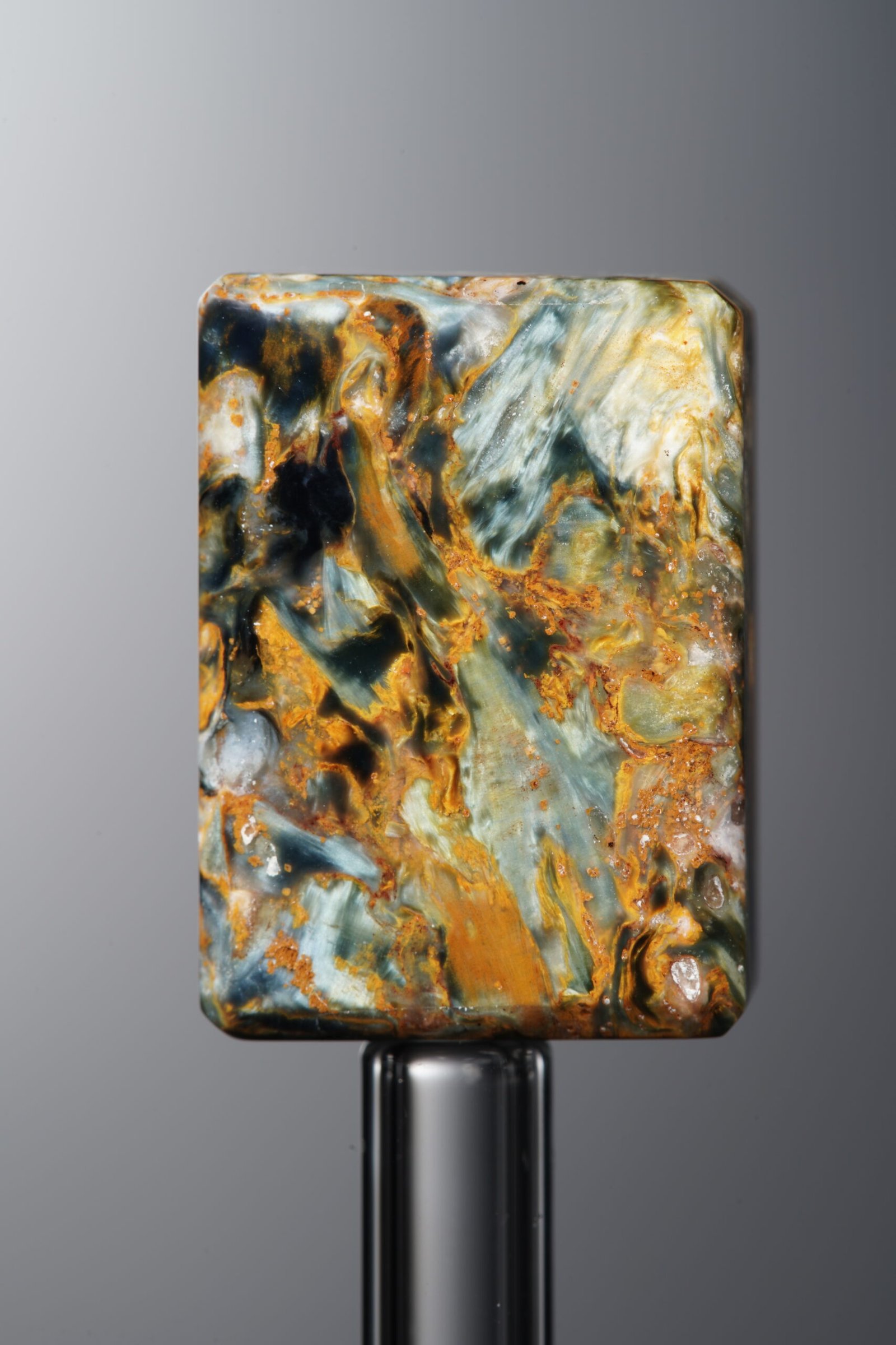 D1-561 (1) Pietersite-Yellow&Blue-Rectangle Plaque-20mm - Image 1