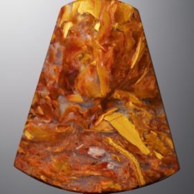 Pietersite-Yellow&Red-Fan-shaped Plaque-35mm