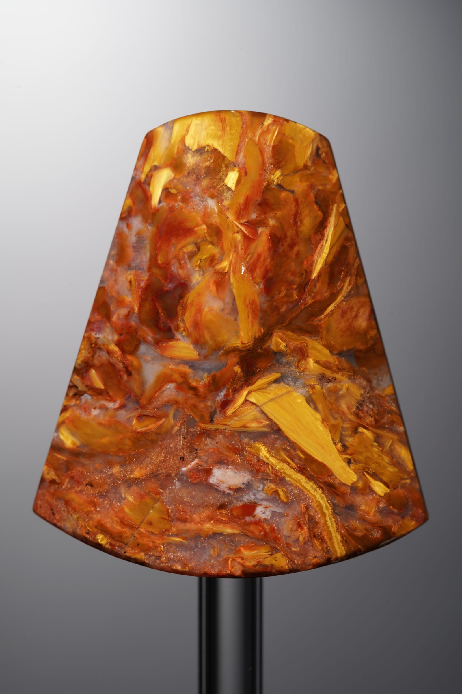 D1-581 (3) Pietersite-Yellow&Red-Fan-shaped Plaque-35mm - Image 1