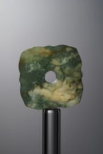 Serpentine Jade-Green-Four-flower Square Plaque-21mm - Image 3