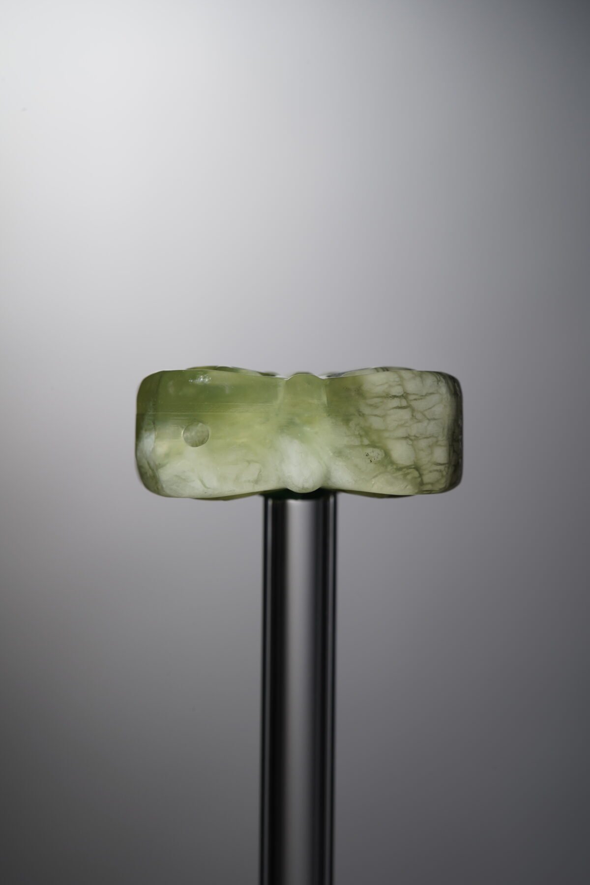 Serpentine Jade-Green-Four-flower Square Plaque-26mm - Image 2