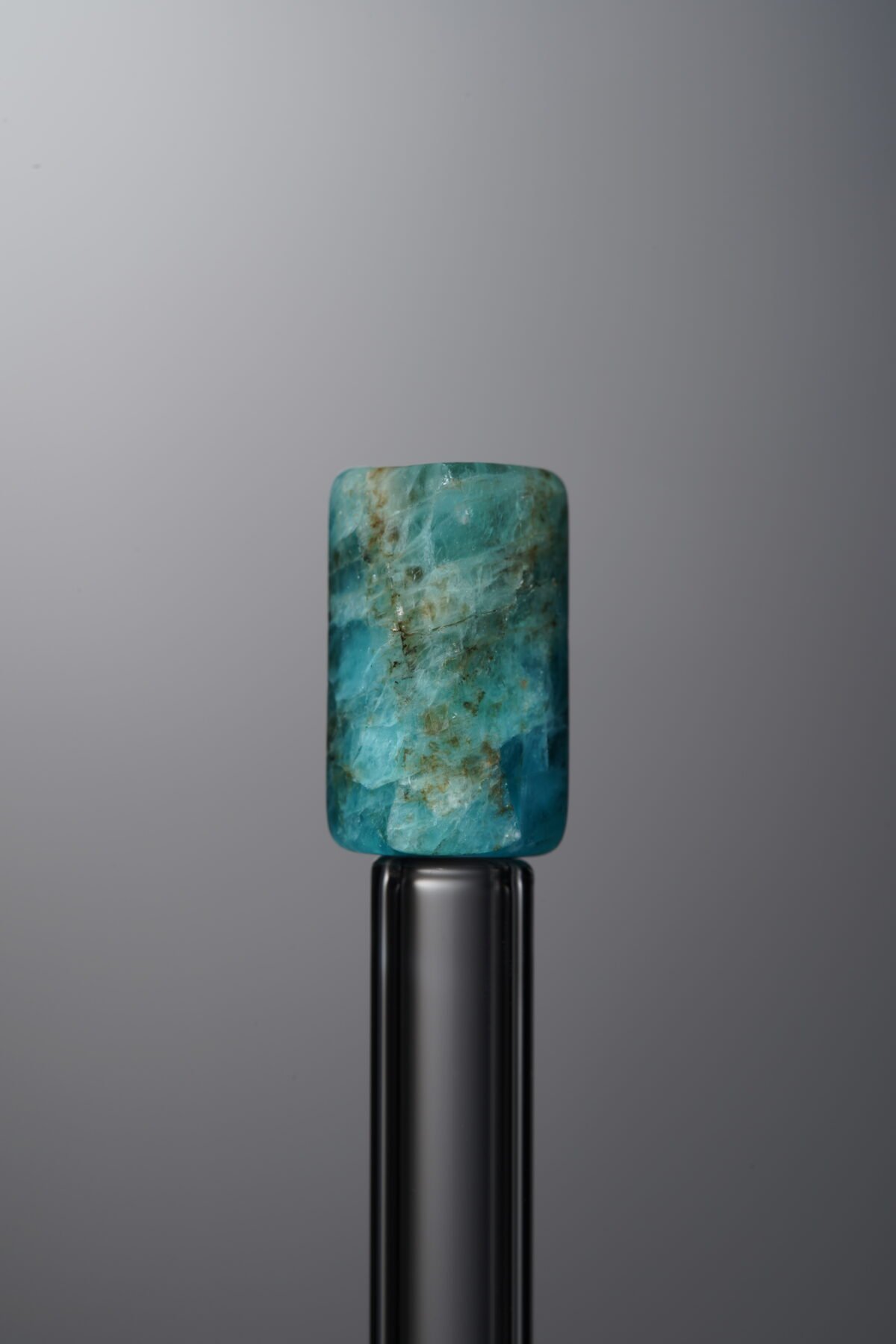 Apatite-Blue-Long Barrel Bead-12mm - Image 1