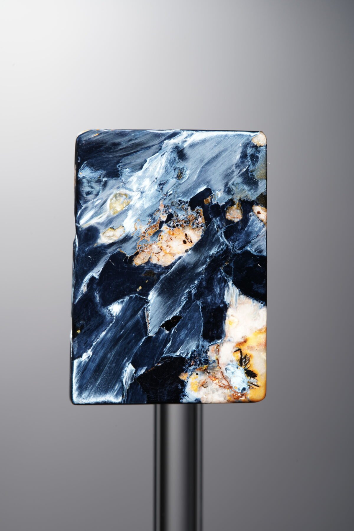 Pietersite-Blue-Rectangle Plaque-28mm - Image 1