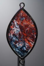 Pietersite-Brown&Blue-Marquise Plaque w/ Double Ear Silver Frame-40mm - Image 4