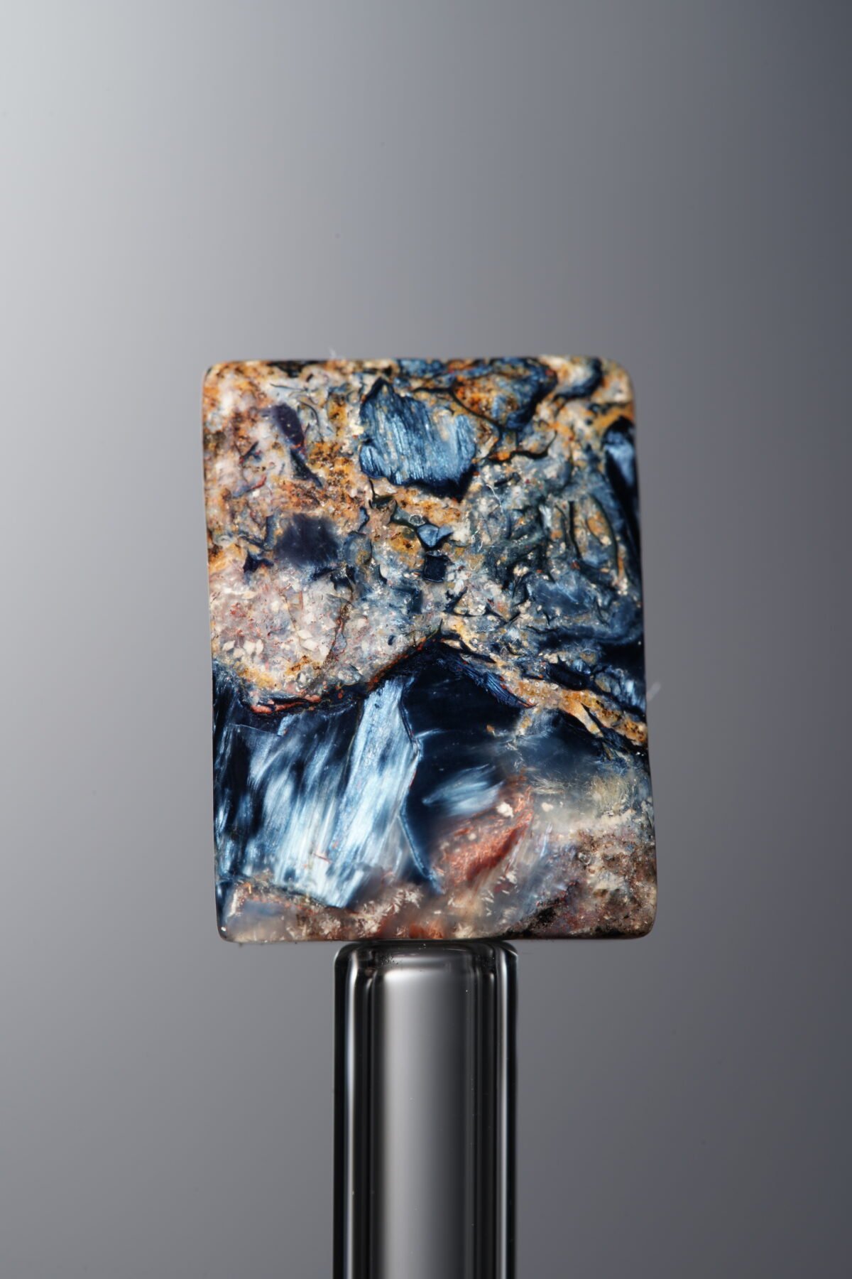 Pietersite-Blue-Rectangle Plaque-16mm - Image 2