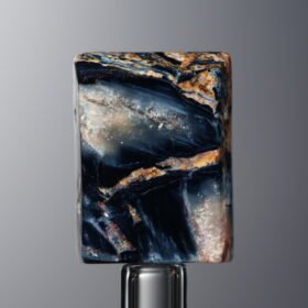 Pietersite-Blue-Rectangle Plaque-16mm