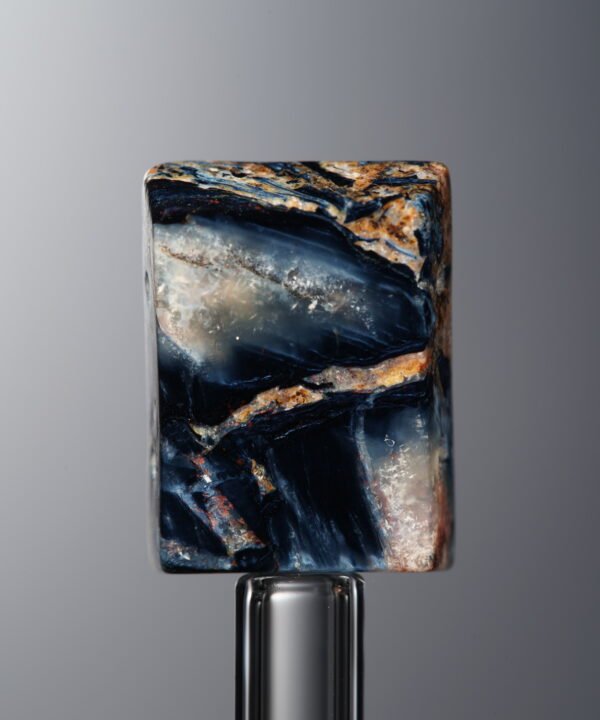 Pietersite-Blue-Rectangle Plaque-16mm